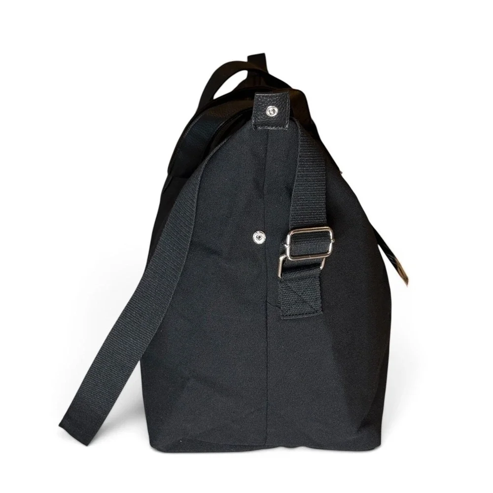 Ralph Lauren Black Canvas Duffle Travel Gym Large Shoulder & Hand Strap Bag